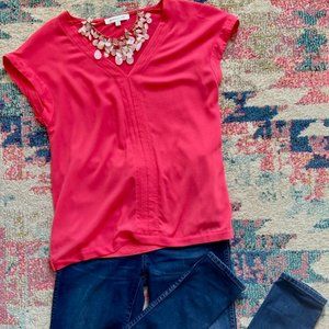 Hot pink short sleeve top